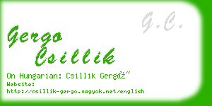 gergo csillik business card